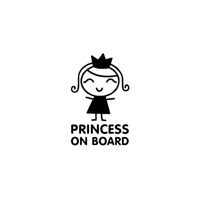 

Dawasaru Lovely Decals Princess on Board Decal Waterproof Sunscreen Baby Gril Or Automobile Car Sticker Accessories PVC,12cm*8cm