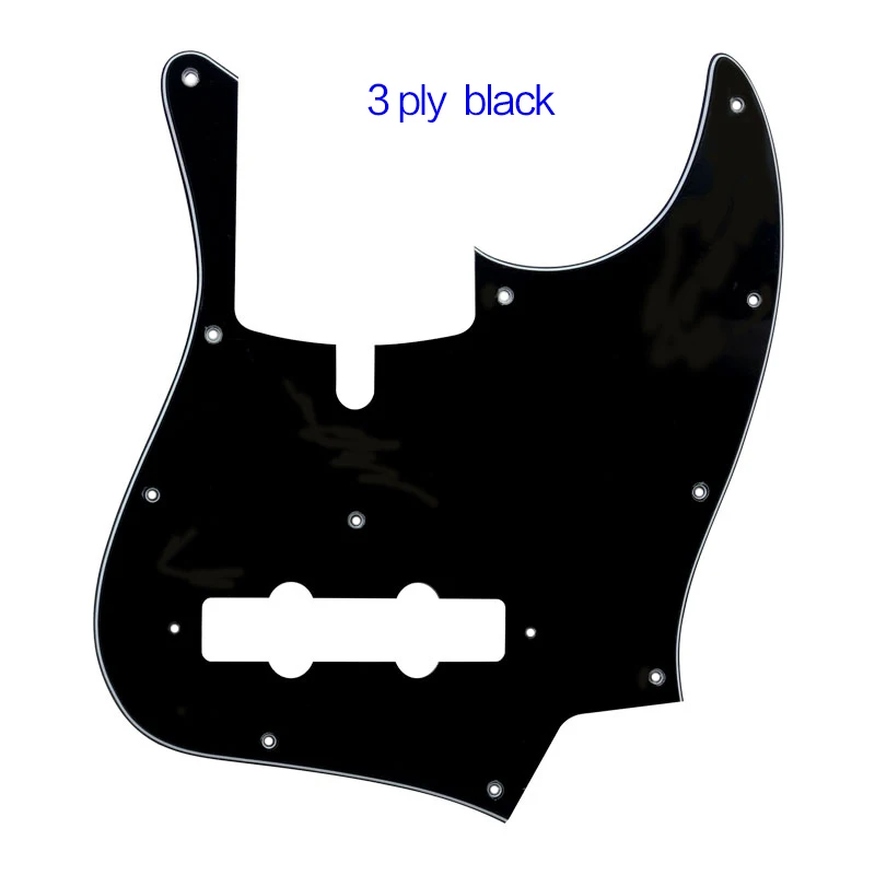 Pleroo гитарные детали Pickguard US 11 отверстий ателье Z DAL 5 струнная скретч пластина для джазовая бас-гитара - Цвет: 3 ply black