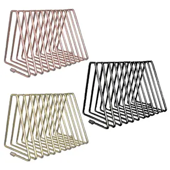 

1 Pc 11 Grid Triangle File Storage Shelf Book Stand Retractable Nordic Wrought Iron File Storage Holder