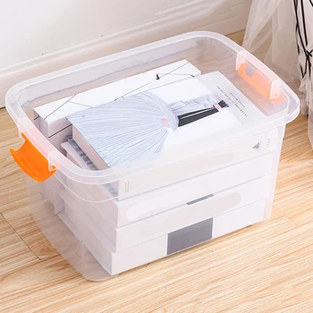 

Home Solid Color Plastic Quilts Clothes Sundries Storage Box Container Organizer Large Capacity, You Can Place Clothes, Sundries