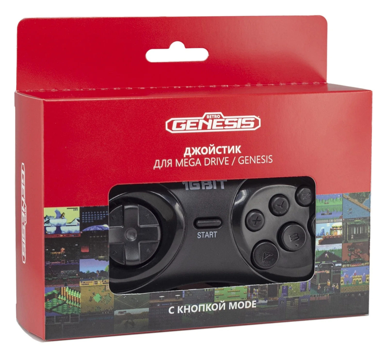Retro Genesis Controller 16 Bit джойстик проводной с кнопкой Mode Сега Денди | Электроника