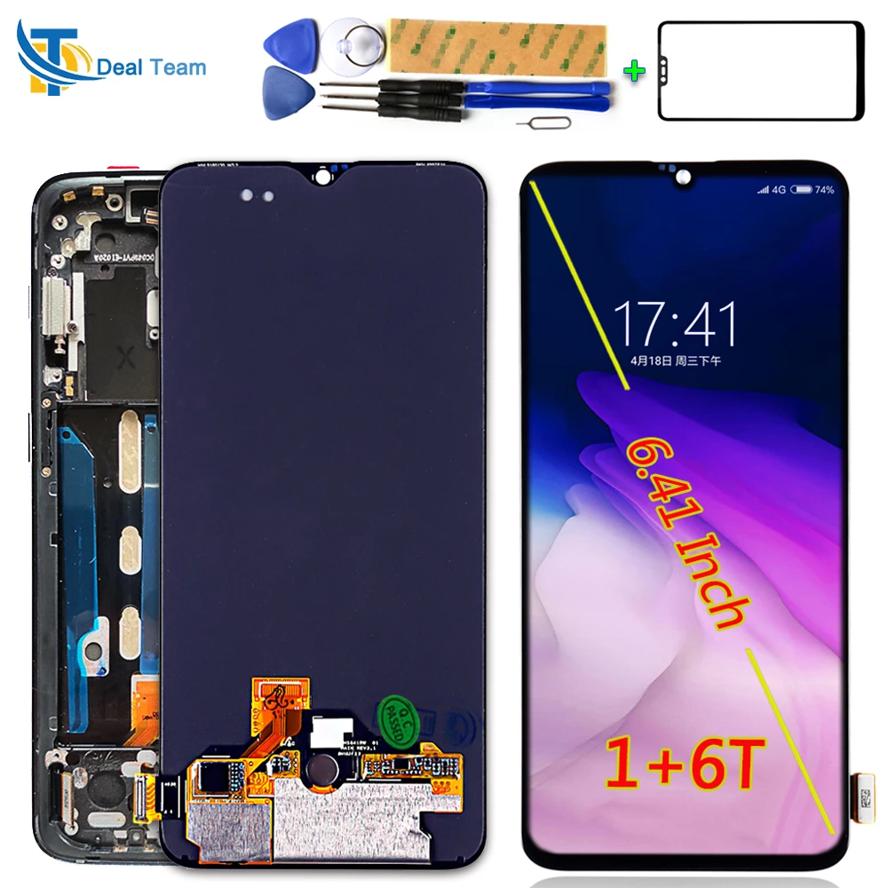 AAA качественный ЖК-дисплей для Oneplus 6T 6,41 дюймов 1080*2340 AMOLED кодирующий преобразователь сенсорного экрана в сборе рамка с бесплатным закаленным стеклом