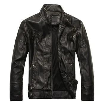 

Motorcycle Jacket PU Leather Vintage Retro Chaqueta Moto Men Motorcycle Clothing Coats Slim Winter Windproof Faux Leather Jacket