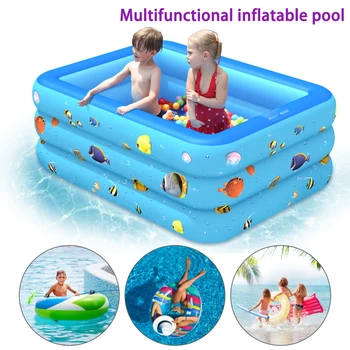 

Inflatable Kids Pool for Home Use Oversized Paddle Pool Inflatable Square Baby Pool High Quality Home Paddling Pool Large Size