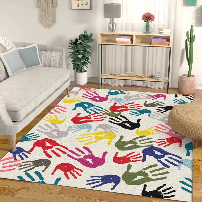 

Fashion color Art palm print living room 1.6x2.3m size floor mat custom made bedroom rug plush non-slip bathroom carpet