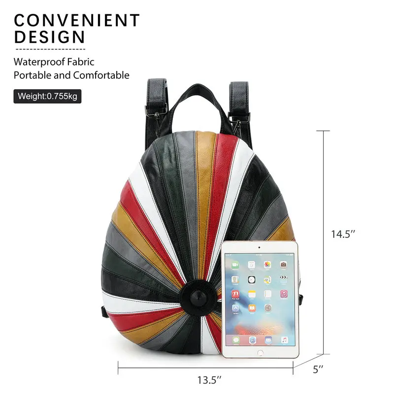 Stylish Backpacks luxury Angel Me 2021 New Arrival Hot Selling Women Hat Color Stripe Backpack, Soft Leather Spacious Shoulder Bag stylish and comfortable backpacks