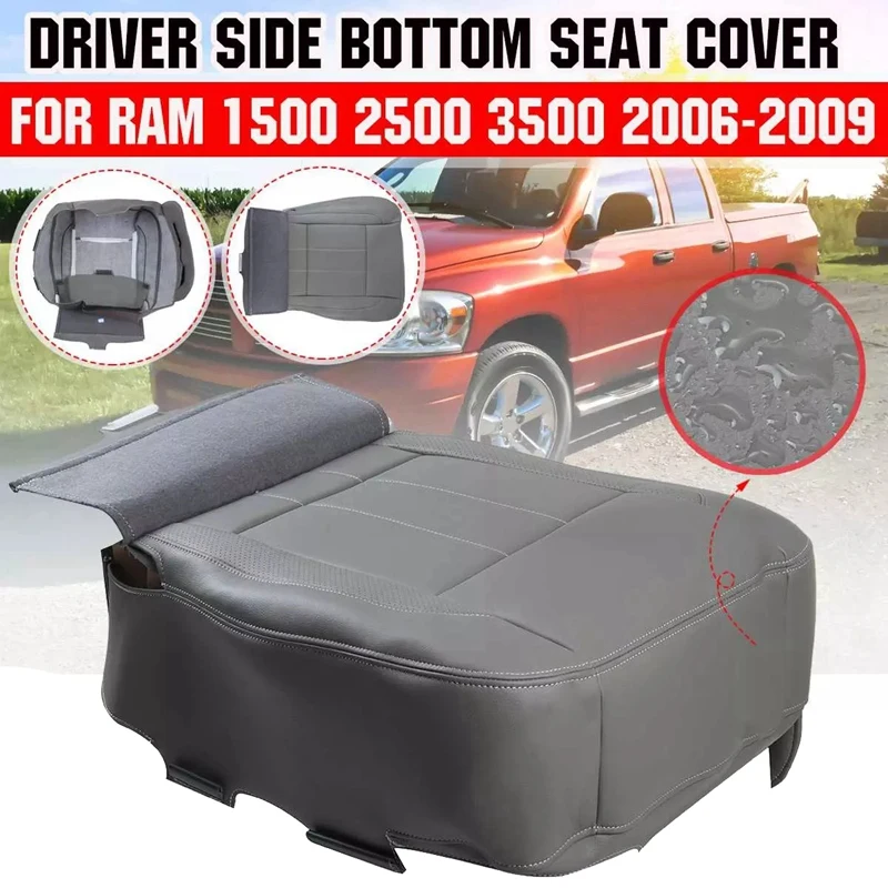Driver Side Bottom Leather Seat Cover for 2006-2009 Dodge Ram 1500 2500 3500 4500