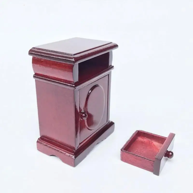 

1:12 Dollhouse Scene Accessories Mini Wooden Bedside Table Simulation Furniture Model Toys For Kids Gift Doll House Decoration