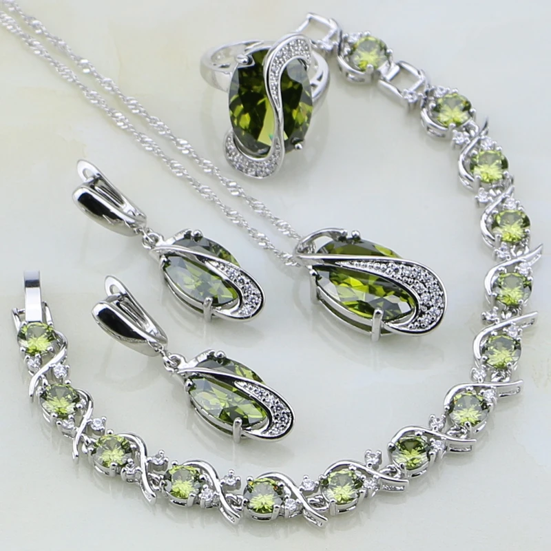 Женский ювелирный комплект из колье серёг и кольца серебра 925 пробы|jewelry sets for
