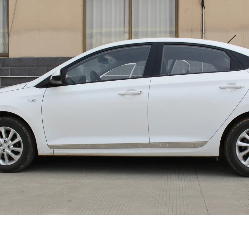 Lsrtw2017 для hyundai Solaris Verna отделка края автомобильной двери Защита от царапин внутренние аксессуары накладки - Название цвета: silver