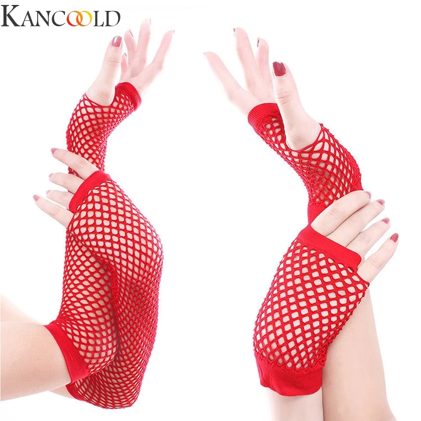 KANCOOLD, панк, готика, Женский танцевальный костюм, кружевные сетчатые перчатки без пальцев, сексуальные Нарядные Кружевные Перчатки, солнцезащитные короткие перчатки