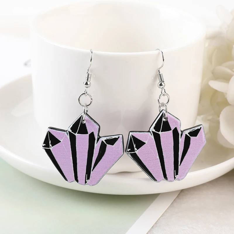 Dangle Earrings Crystal Earrings Drop Earrings Long Earrings Halloween Dangle Earrings Black Punk Witches Crafts Skull Hand Cat Bat Crystal 1Pair for Women Birthday Gift
