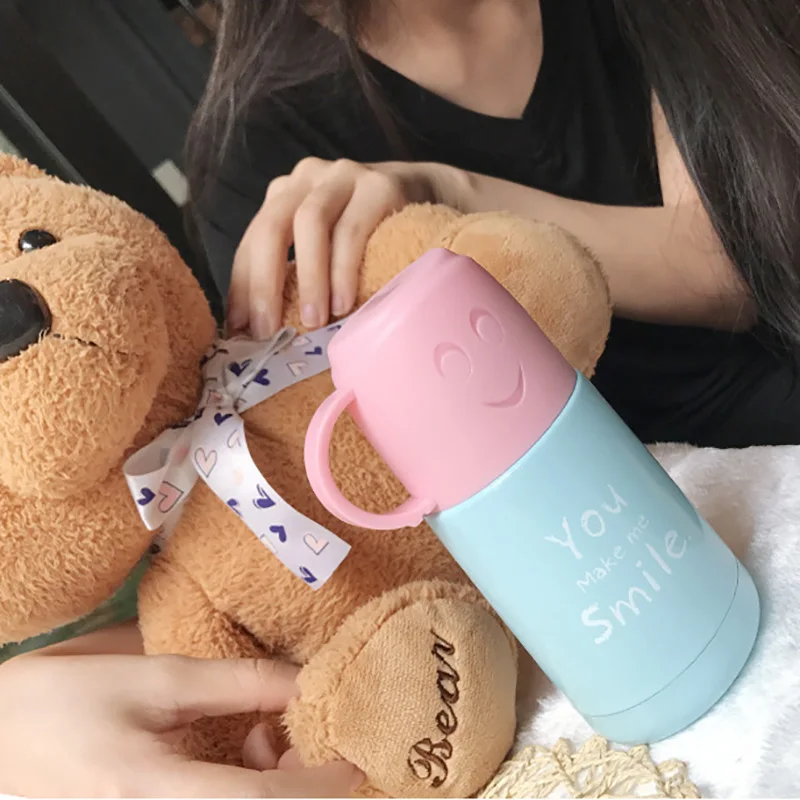 Smile Face термос чашки портативная бутылка для воды для взрослых дорожные бутылки вакуумная колба