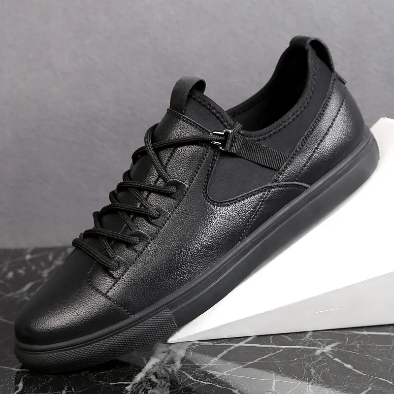 

Large Size Black And White with Pattern Board Shoes Men's Korean-style Trend Versatile MEN'S Shoes Autumn England Lace-up Casual
