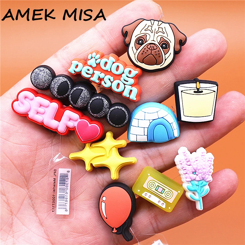 Persona perro Pug Croc Charms, globo lindo, estrellas, barricada, para clonar, accesorios para zapatos, JIBZ, lavanda, zuecos, decoraciones|Decoraciones de calzado| - AliExpress