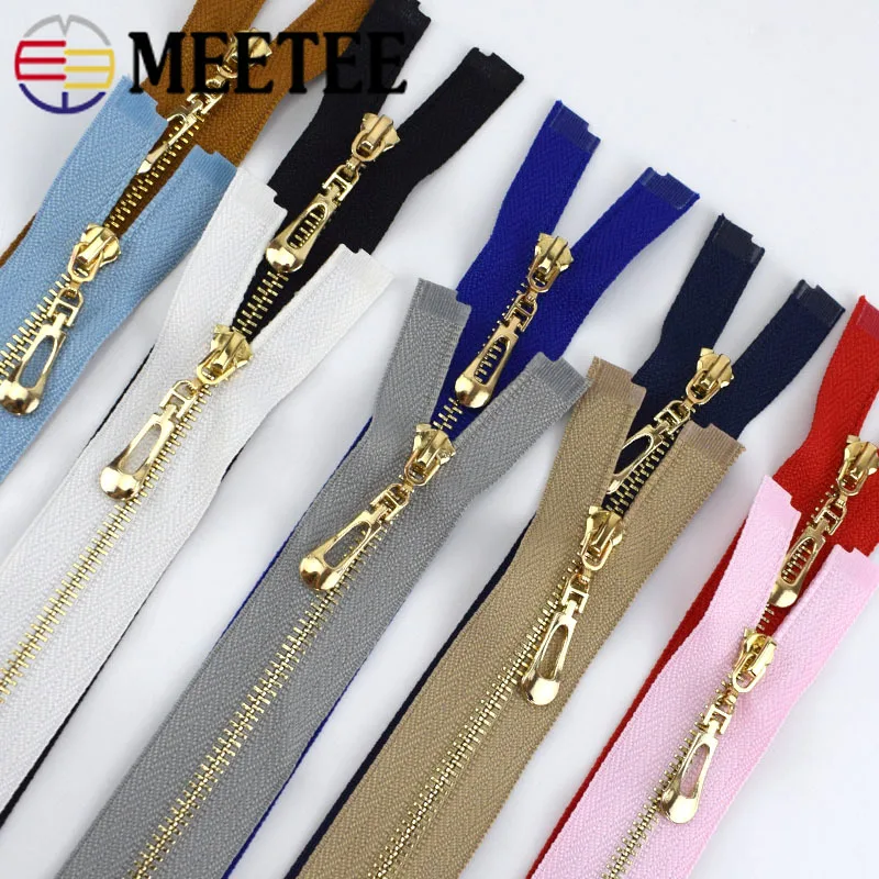 Meetee 5 шт. 40/50/60/70 см Автоматическая блокировка 3# металлическая молния с открытым концом на молнии, декорированные для пошива сумок куртка DIY швейной Материал