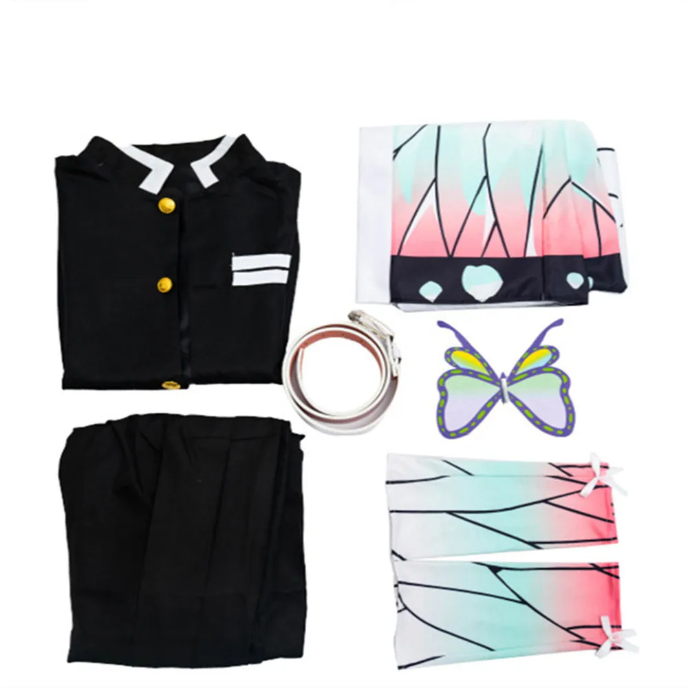 Adult Kids Anime Demon Slayer Kimetsu no Yaiba Kimono Kochou Shinobu Cosplay Costume