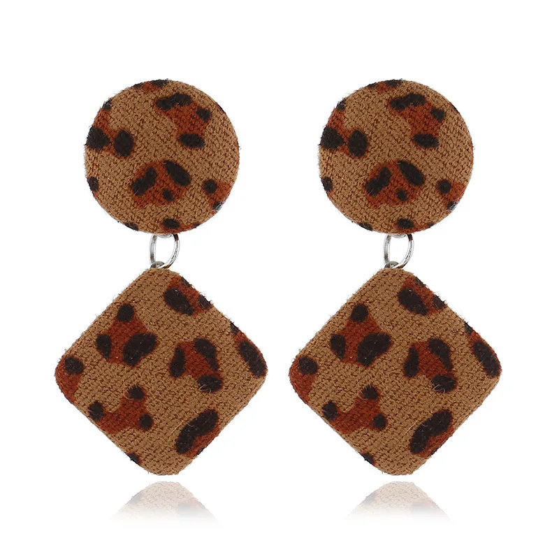 Серьги Brinco Brincos с леопардовым рисунком геометрические фланелевые серьги