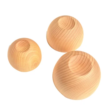 

3Pcs Wooden Big Belly Handmade Natural Spruce Wood Bowl Kitchen Bar Drinkware