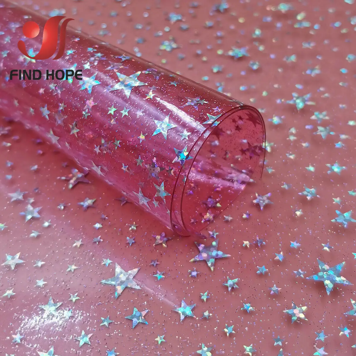 A4 iridescent Holographic Sparkle PVC Vinyl Sparkle Star Fabric Shiny Clear Transparent DIY Handmade Bow Craft Bag Sheets