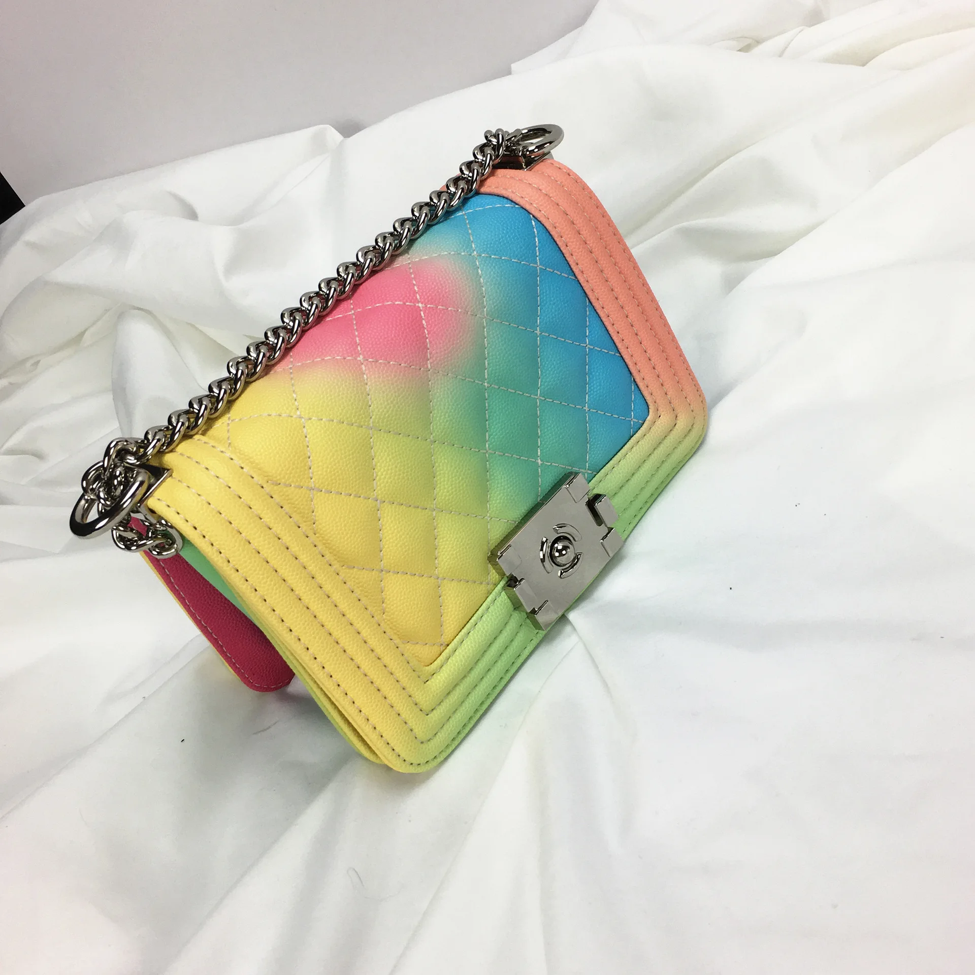 Модная сумка на плечо с ромбовидной цепочкой в стиле граффити, роскошные сумки, женские дизайнерские сумки