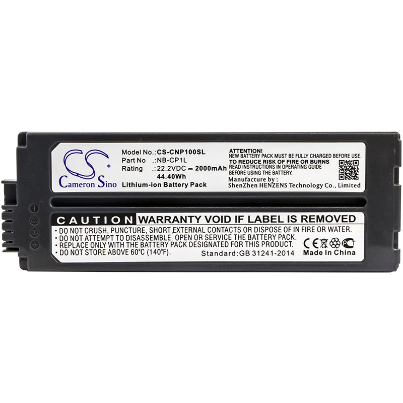 Cameron sino 2000 мА/ч, Батарея для Canon Selphy CP-500 Selphy CP-100 Selphy CP-1000 Selphy CP-1200, NB-CP1L NB-CP2L NB-CP2LH