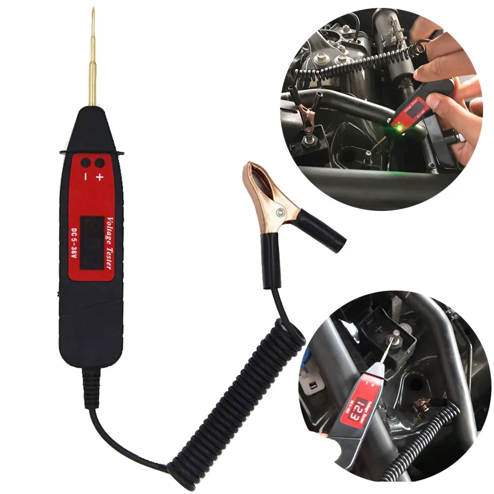 

Digital Car Electric Voltage Tester Circuit Detector Voltage Test Pen LED Testing Lamp LCD Display