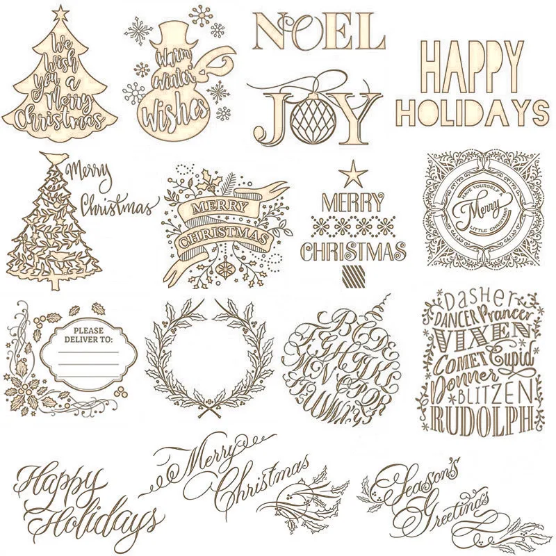 

Merry Christmas English Word Hot Foil Plate for Scrapbooking and Cards Making Paper Craft New 2019