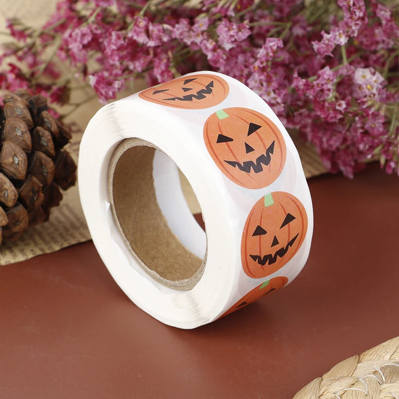 500pcs/1 roll Halloween Decoration Labels Seal Stickers Pumpkin ghost Cat Elf Witch Ghost Sealing Gift Paper Label Sticker | Дом и сад
