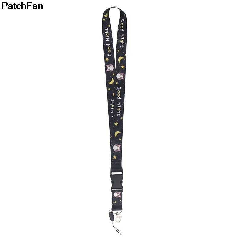 20 шт./лот A2419 Patchfan мультяшный Кот тег ремень шеи ремешки для безопасности отрыва для мобильного телефона USB ID бейдж держатель ключа