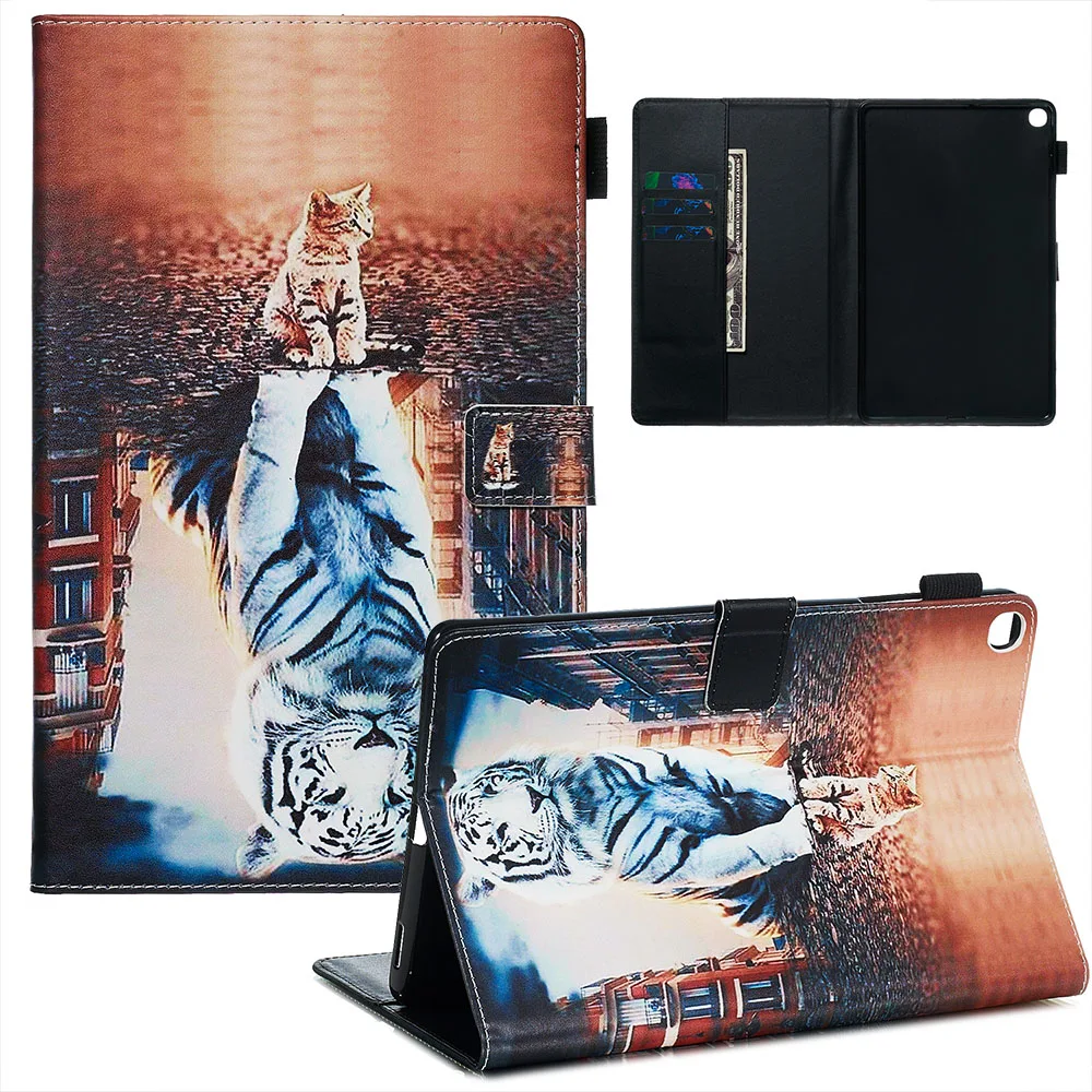 Чехол для samsung Galaxy Tab A 10,1 T510 T515 SM-T510 SM-T515 чехол Funda Тигр лошадь планшет модный медведь Сова Стенд