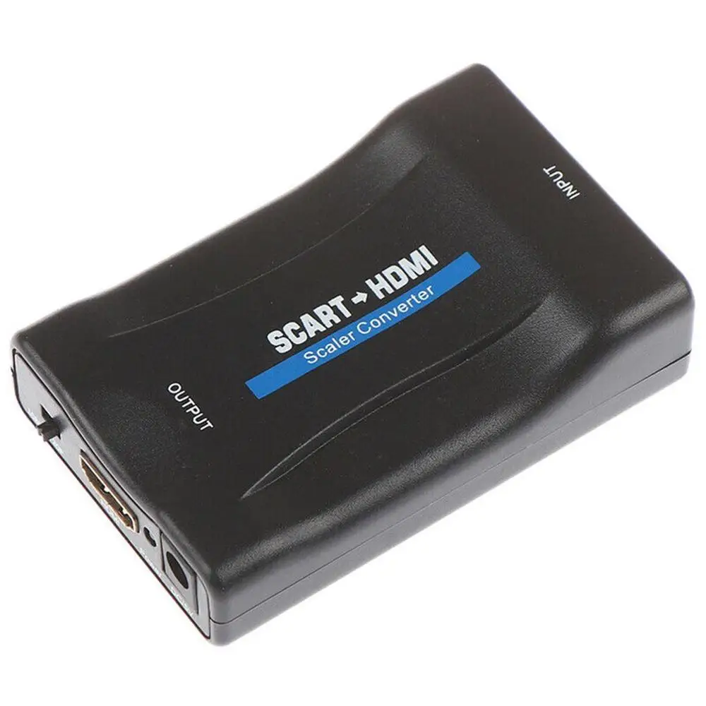 1080P SCART К HDMI видео аудио конвертер сигнала адаптер с зарядным адаптером кабель для Sky Box DVD STB