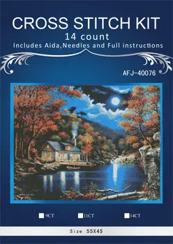 

new Embroidery Counted Cross Stitch Kits Needlework Crafts 14 ct DMC DIY Arts Handmade Decor - Night 2