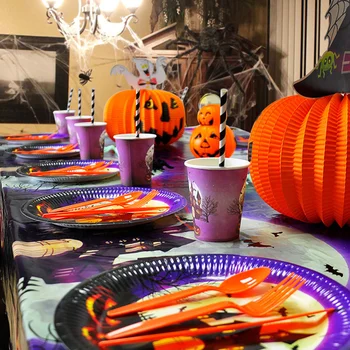 

1 Set Of Disposable Castle Printing Lovely Party Decoration Table Setting Supplies Tableware For Bar Baby Shower Birthday Pasty