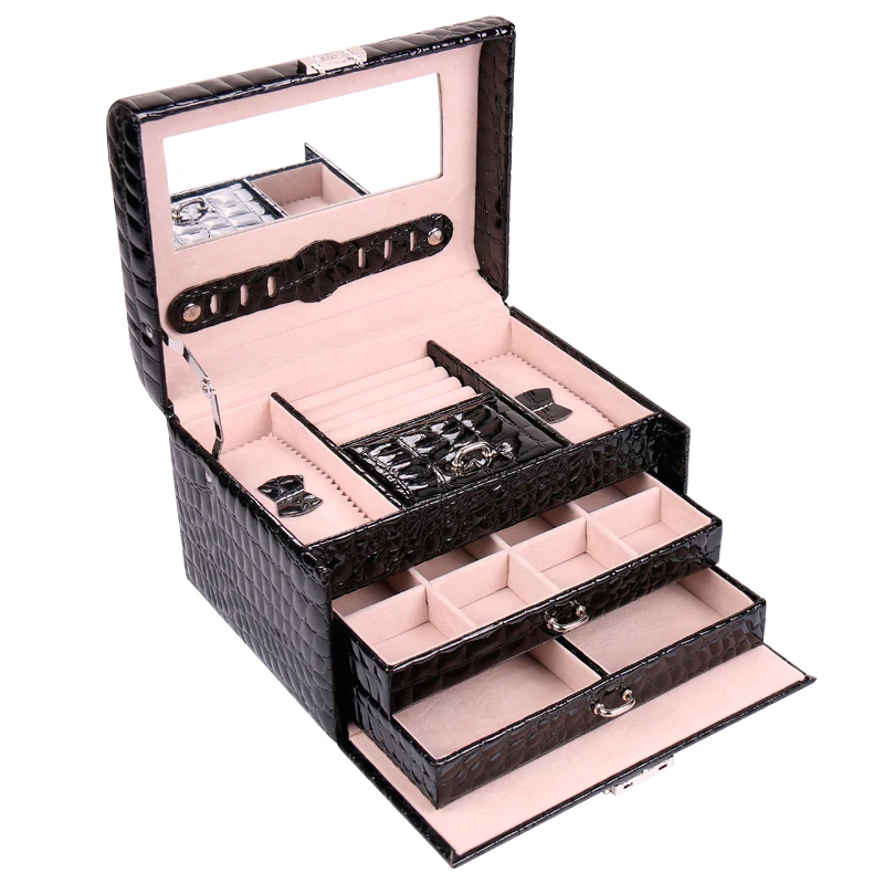 

3 Types Multi-layer Jewelry Storage Box Pink White Women Storage Box Portable Display Cases For Girls Jewelry Organizer For Gift