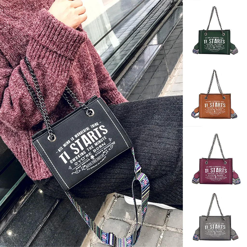 

2019 High Capacity 2019 New Messenger Bag Fashion Chain Handbag Wide Shoulder Strap Shoulder Bag Support Wholesale Dropshipping