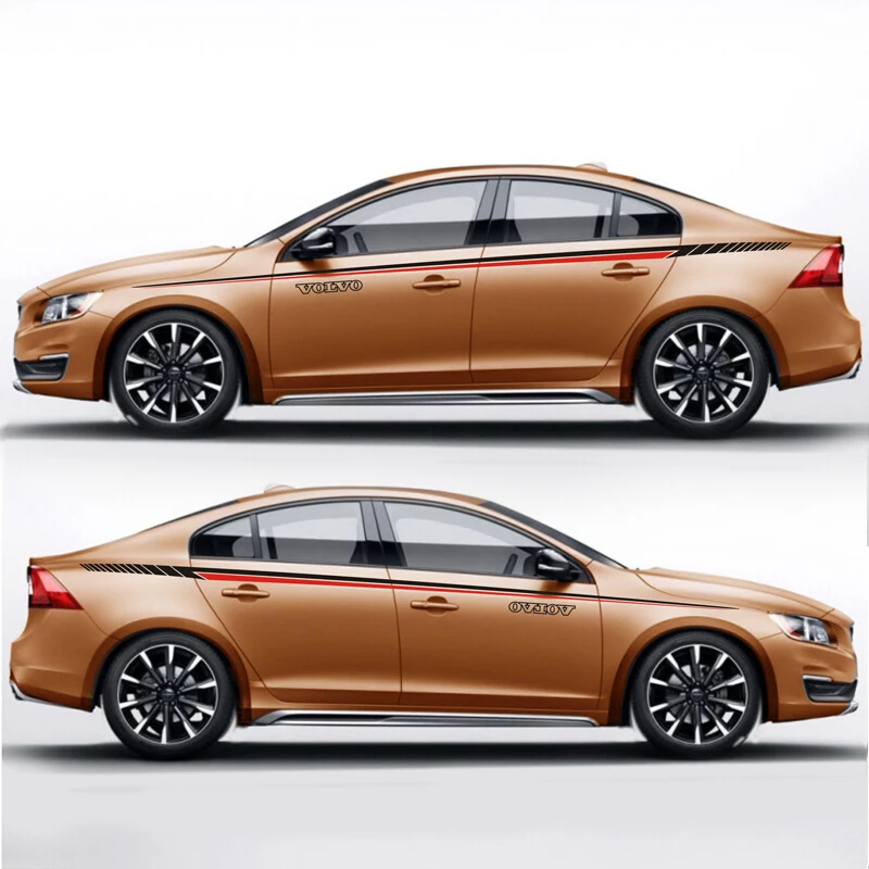 Автомобильный стильный спортивный автомобильный стикер для Volvo S60 V60 S80 XC60 XC90 Спортивная наклейка для тела авто наклейки