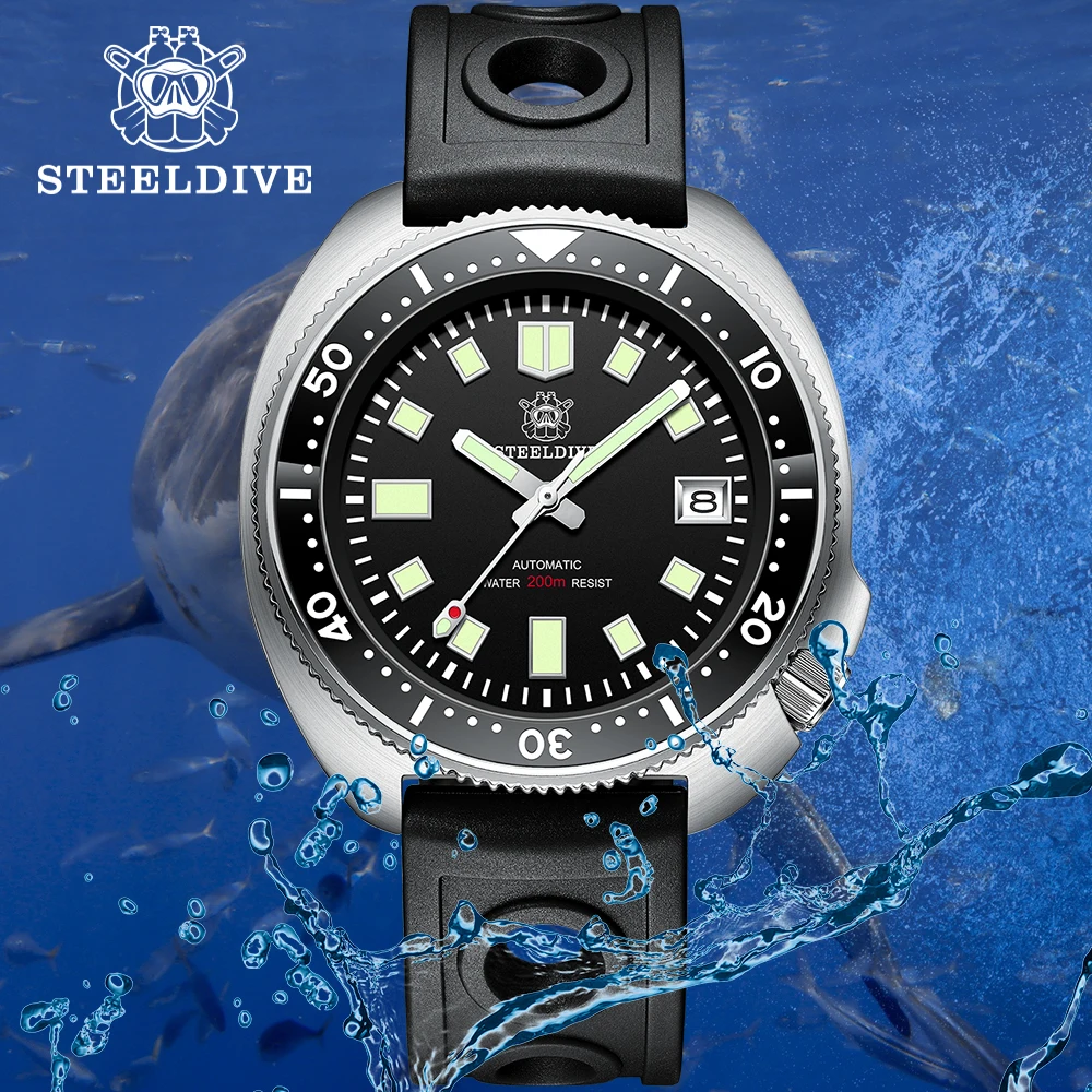 Steeldive Design Abalone Orologio Automatico Sd1970 Orologio Da Sub Da Uomo In Acciaio Inossidabile 200M Lunetta Luminosa Impermeabile Relojes Hombre
