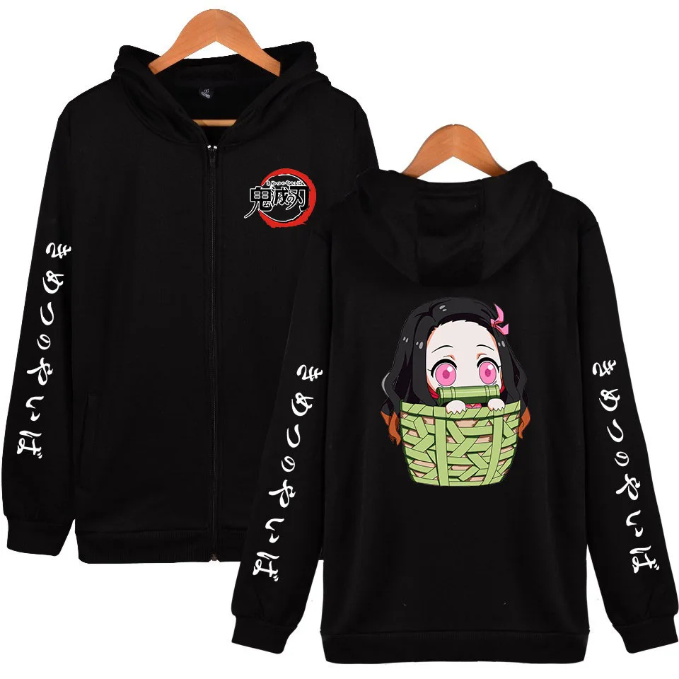 Аниме Demon Slayer Kimetsu no Yaiba флисовая куртка пальто с принтом пальто с длинными рукавами и куртки размера плюс толстовки на молнии
