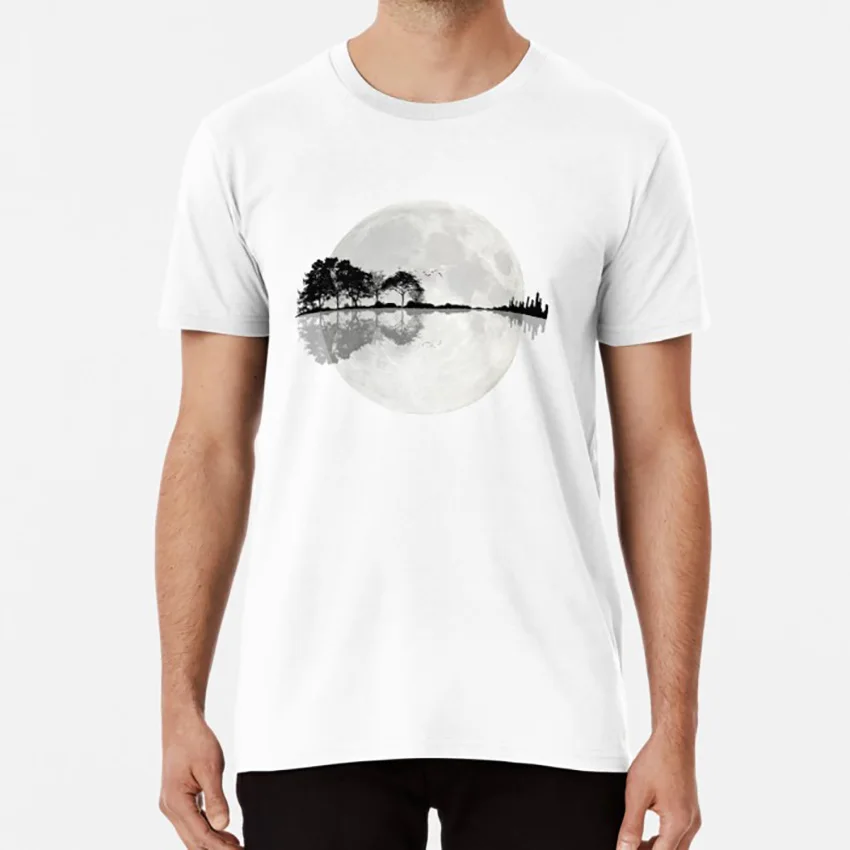 Moonlight Nature Guitar T футболка guitar Hero гитара природа деревья силуэт художественный