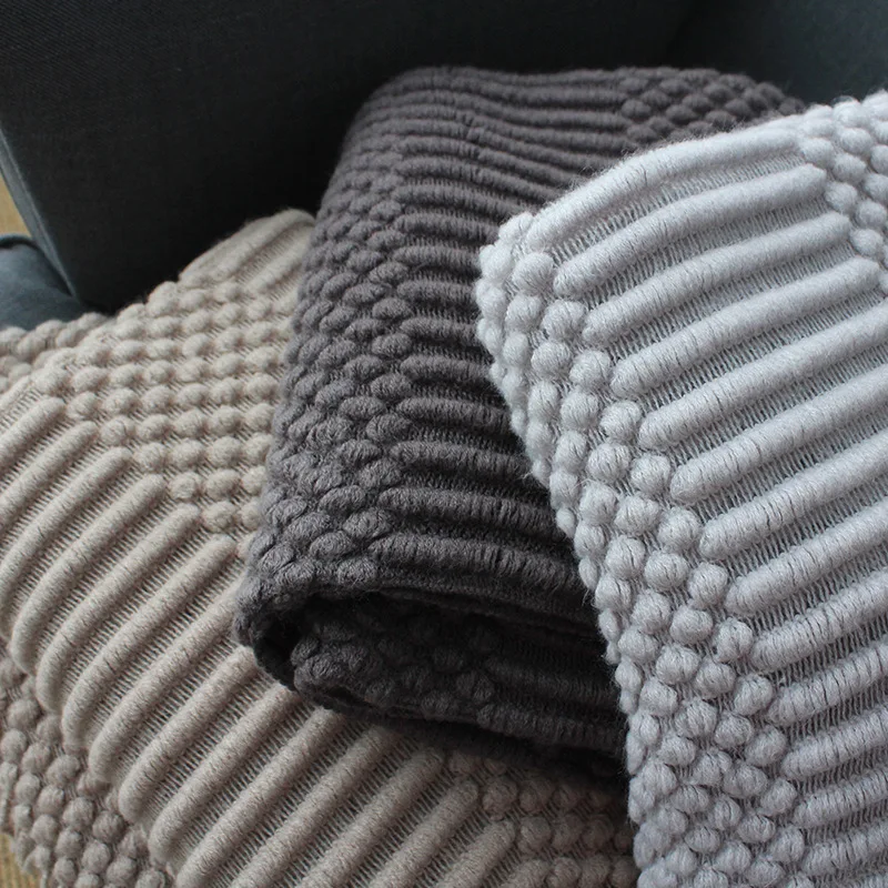 Вязаное декоративное одеяло с кисточкой для кровати/дивана/офиса/кемпинга/Путешествия/сна