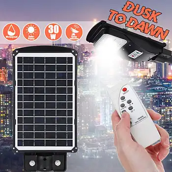 

30W LED Solar Lamp with Remote Control IP67 Street Light Super Bright Radar PIR Motion Sensor Security Lamp for Outdoor Garden