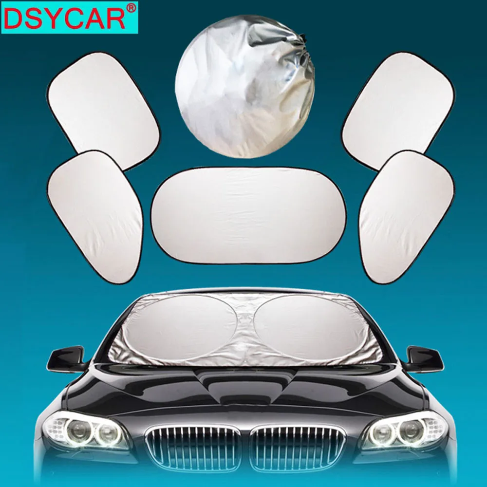 

DSYCAR 1Set Foldable Windshield Silver Coated Sun Shade for Car SUV Trucks Minivan Car Sun Shades Various Windshields from Sun