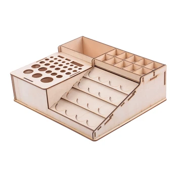 

Pigment Paint Bottle Holder Wooden Storage Box Model Tool Shelf DIY Model Tool Rack Tool Storage Rack Box