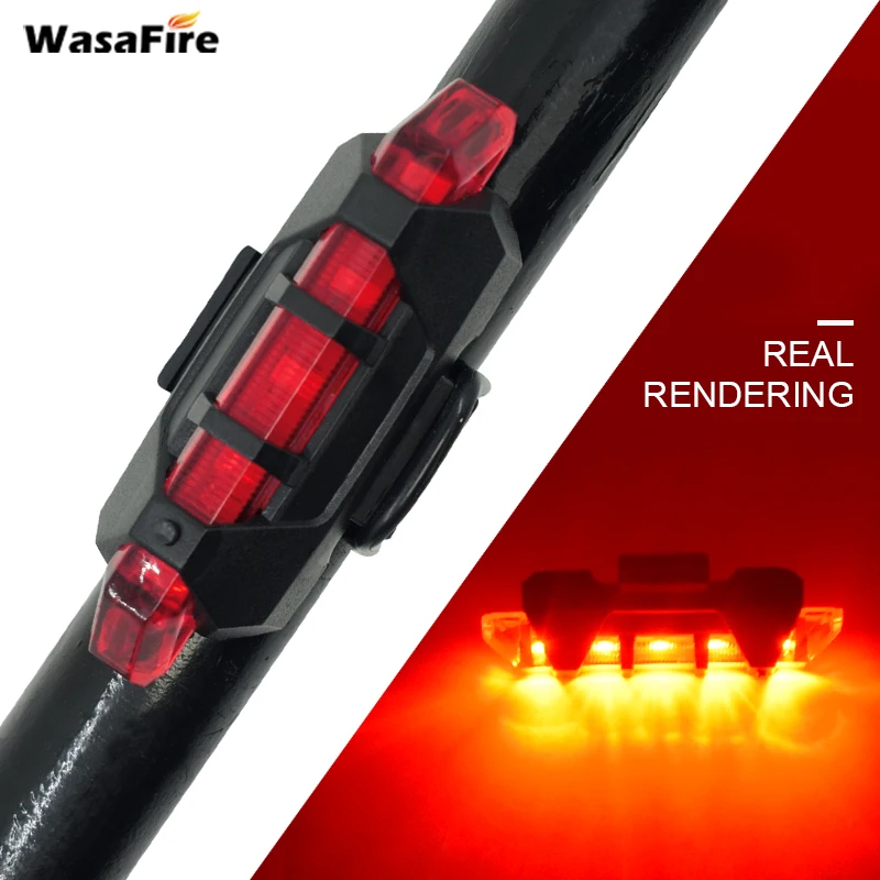 

USB LED Bike Tail Light Lantern Recharging Bicycle Rear Back Lamp 4 Modes Safety Warning Flashlight + Silicone Cycling Taillight