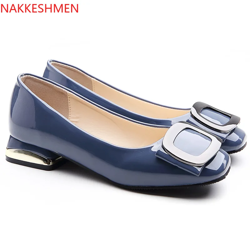 

2020 Summer New Style Gentle Low-Cut Low Heel Fairy Network hong qi pi Small Leather Shoes 33-41 Large Size