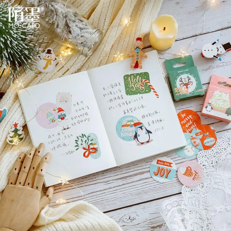 Новое поступление 45 шт./упак. Kawaii Рождественская наклейки фестиваль Санта Клаус Рождественская елка Декоративный Бумага лента с наклейками канцелярских принадлежностей
