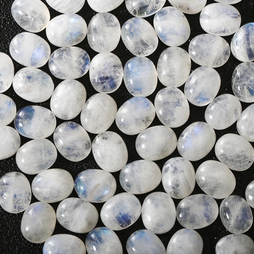 Water Drop Cut Natural Moonstone 5x10MM Loose Stones with Blue light Wholesale Decoration Gemstone Jewelry Gift 10 pcs/set