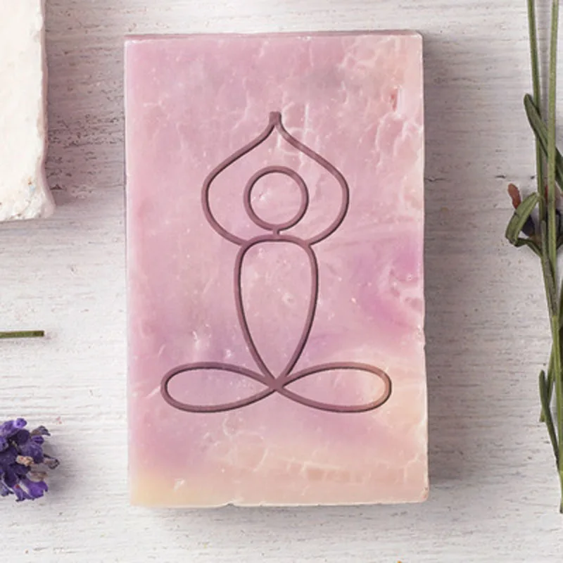 Handmade Acrylic Transparent Soap Stamp for Girls, Mini DIY, Natural Organic Glass Stamp, Making Chapter, Fitness Yoga, 3Style