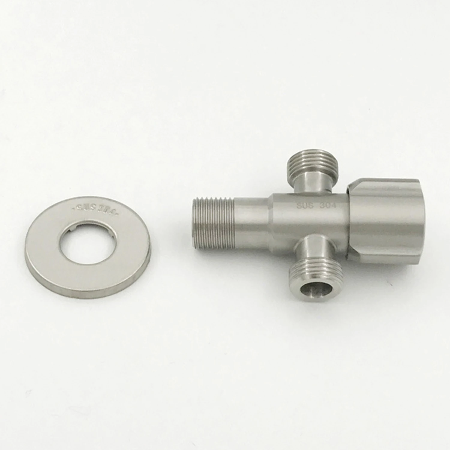 Угловой клапан из нержавеющей стали для горячей и холодной воды G1/2, трехходовые угловые клапаны для раковины воды, запорный клапан, душевой рычаг, переключающий клапан, часть